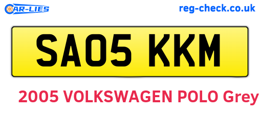 SA05KKM are the vehicle registration plates.