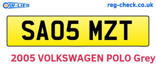 SA05MZT are the vehicle registration plates.