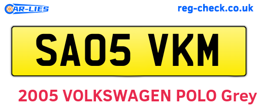 SA05VKM are the vehicle registration plates.