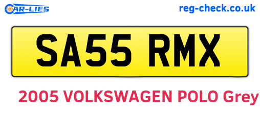 SA55RMX are the vehicle registration plates.