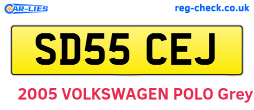 SD55CEJ are the vehicle registration plates.