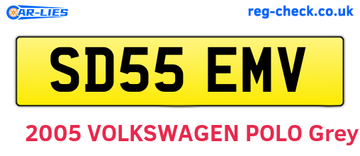 SD55EMV are the vehicle registration plates.