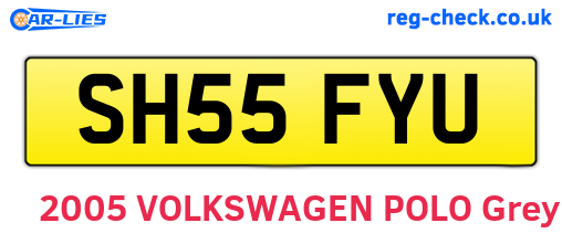 SH55FYU are the vehicle registration plates.