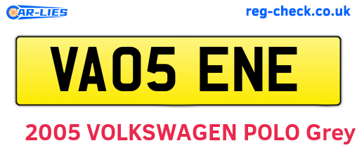 VA05ENE are the vehicle registration plates.