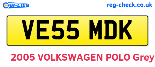 VE55MDK are the vehicle registration plates.