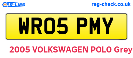 WR05PMY are the vehicle registration plates.
