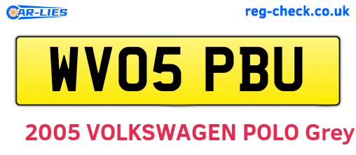 WV05PBU are the vehicle registration plates.