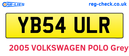 YB54ULR are the vehicle registration plates.