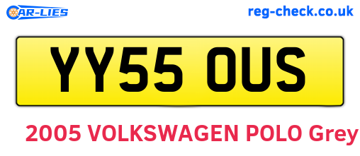 YY55OUS are the vehicle registration plates.