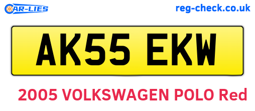 AK55EKW are the vehicle registration plates.