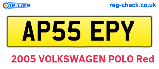 AP55EPY are the vehicle registration plates.