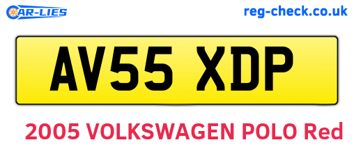 AV55XDP are the vehicle registration plates.