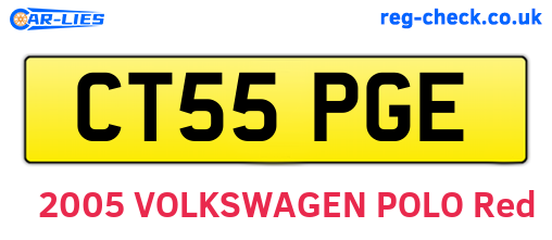 CT55PGE are the vehicle registration plates.