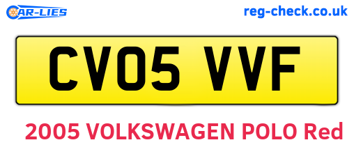 CV05VVF are the vehicle registration plates.