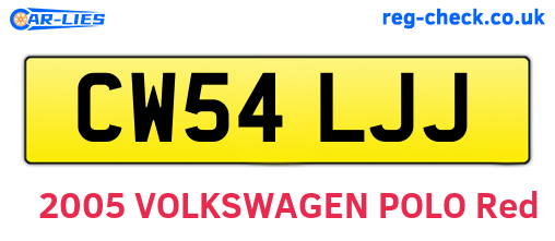 CW54LJJ are the vehicle registration plates.