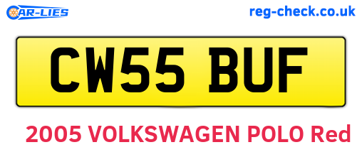CW55BUF are the vehicle registration plates.