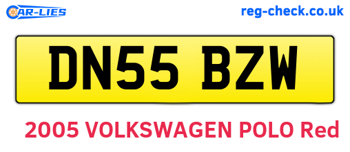 DN55BZW are the vehicle registration plates.