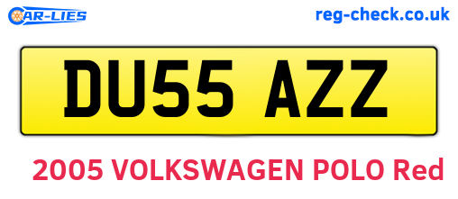 DU55AZZ are the vehicle registration plates.