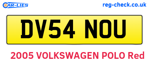 DV54NOU are the vehicle registration plates.