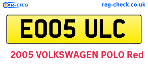 EO05ULC are the vehicle registration plates.