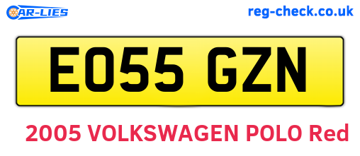 EO55GZN are the vehicle registration plates.