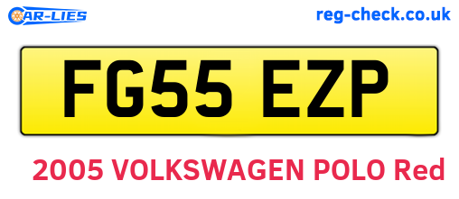 FG55EZP are the vehicle registration plates.