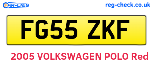 FG55ZKF are the vehicle registration plates.