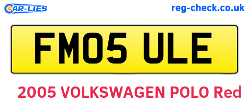 FM05ULE are the vehicle registration plates.