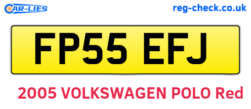 FP55EFJ are the vehicle registration plates.
