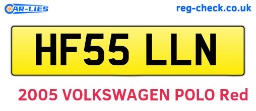 HF55LLN are the vehicle registration plates.