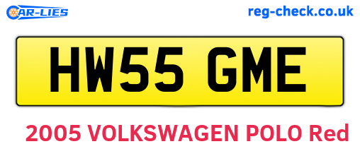 HW55GME are the vehicle registration plates.