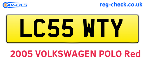 LC55WTY are the vehicle registration plates.
