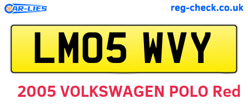 LM05WVY are the vehicle registration plates.