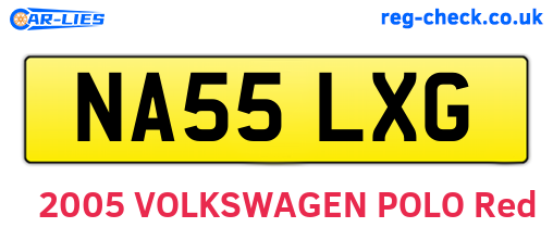 NA55LXG are the vehicle registration plates.