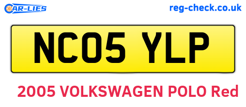 NC05YLP are the vehicle registration plates.