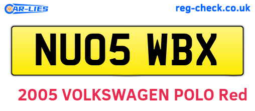 NU05WBX are the vehicle registration plates.