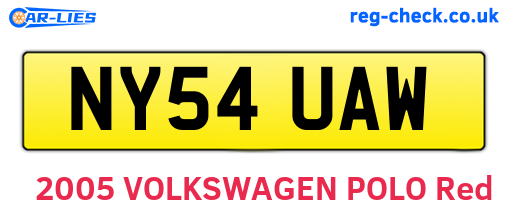NY54UAW are the vehicle registration plates.