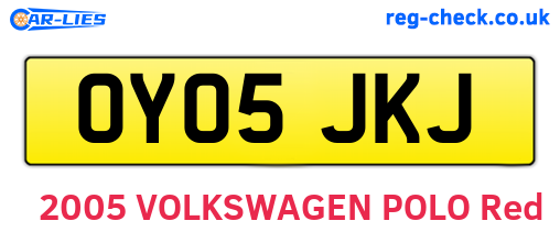 OY05JKJ are the vehicle registration plates.