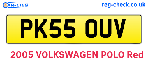 PK55OUV are the vehicle registration plates.
