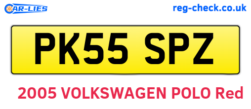 PK55SPZ are the vehicle registration plates.