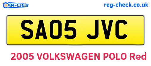 SA05JVC are the vehicle registration plates.