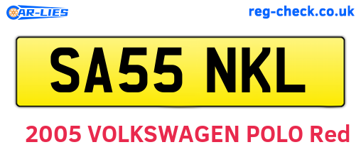 SA55NKL are the vehicle registration plates.