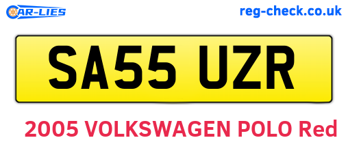 SA55UZR are the vehicle registration plates.