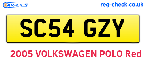 SC54GZY are the vehicle registration plates.