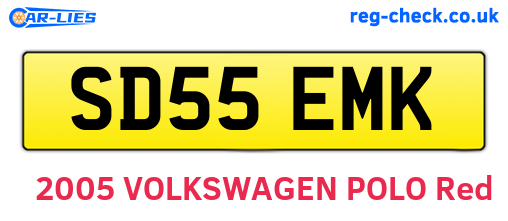 SD55EMK are the vehicle registration plates.
