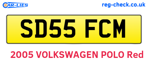 SD55FCM are the vehicle registration plates.