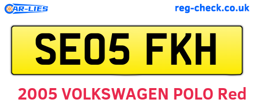 SE05FKH are the vehicle registration plates.