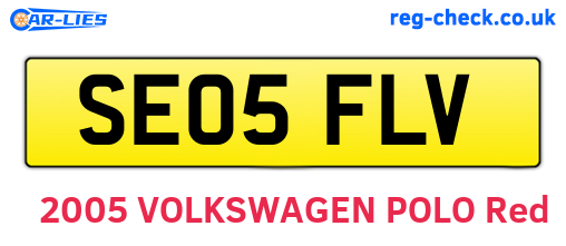 SE05FLV are the vehicle registration plates.