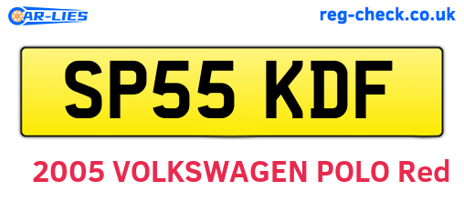 SP55KDF are the vehicle registration plates.