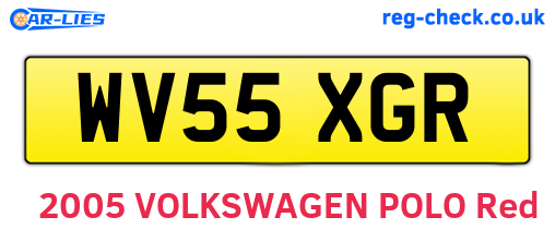 WV55XGR are the vehicle registration plates.